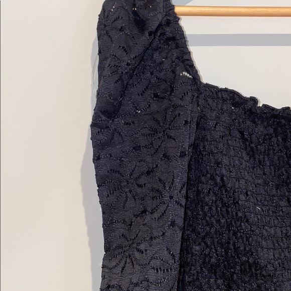 Iris Womens Lace Longsleeve Off Shoulder Crop Top - Picture 3 of 7